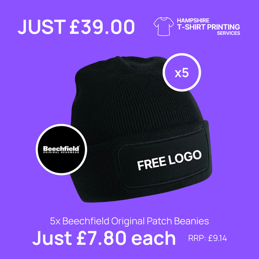 5x Beechfield Original Patch Beanie Bundle
