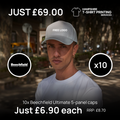 10x Beechfield Ultimate 5-panel cap bundle