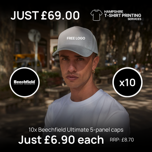 10x Beechfield Ultimate 5-panel cap bundle