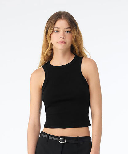 Womens micro rib racer tank