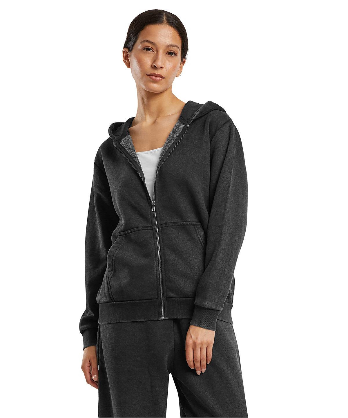 Womens vintage heavy zip hoodie