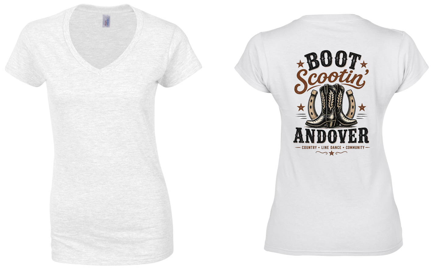 Boot Scootin' Women's V-Neck Softstyle T-Shirt