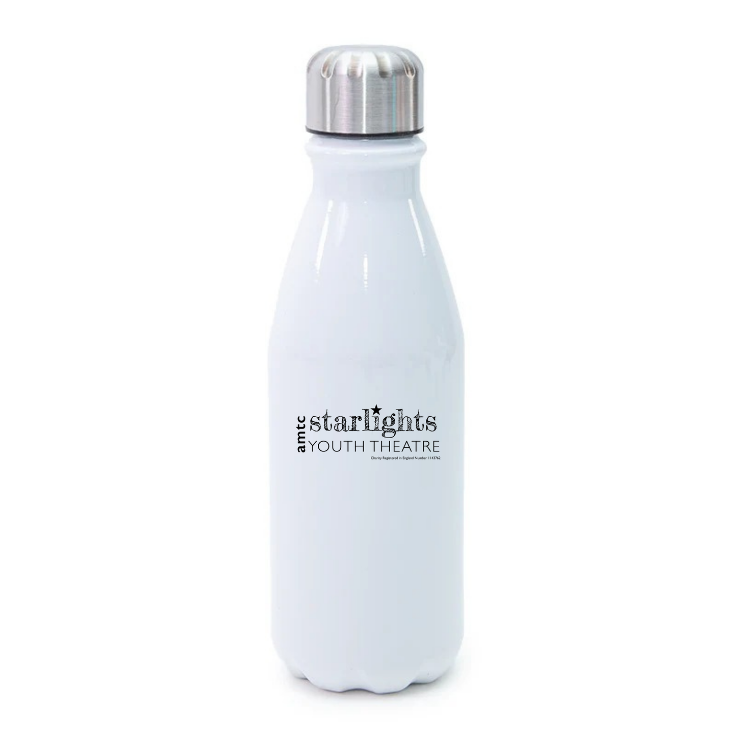 Starlights 650ml White Aluminium Bowling Bottle