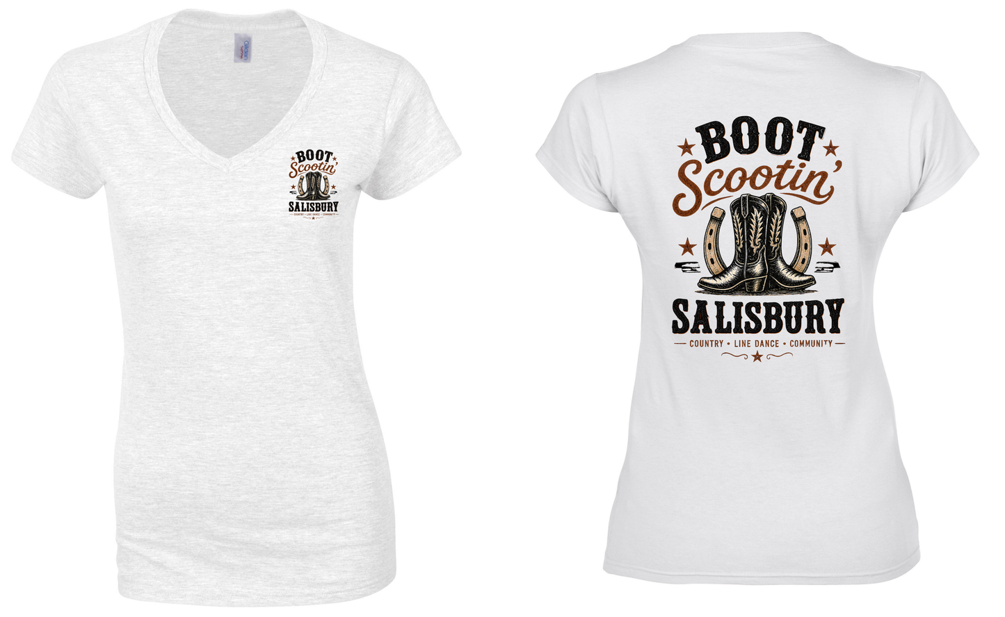 Boot Scootin' Salisbury Women's V-Neck Softstyle T-Shirt