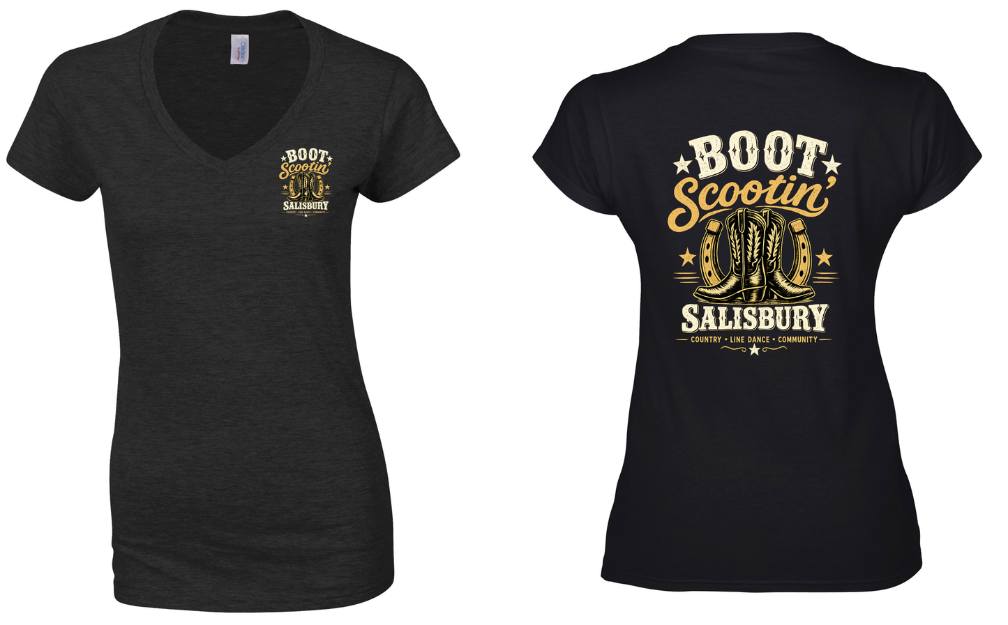 Boot Scootin' Salisbury Women's V-Neck Softstyle T-Shirt