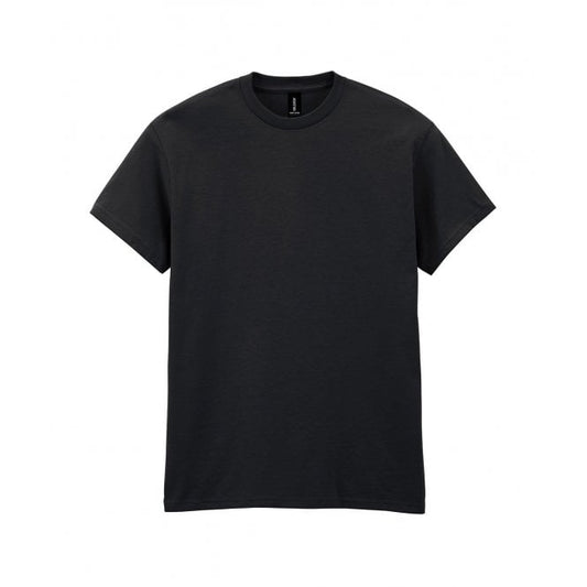 Black t-shirt on a white background